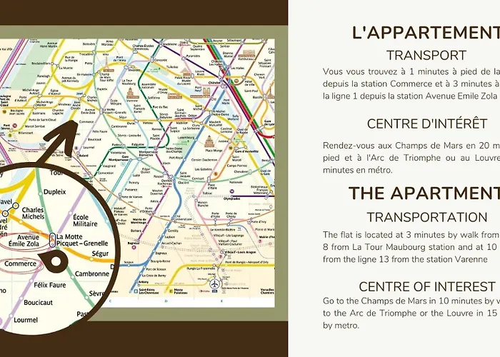 4D#Appart 4Pers # 1 Chambre # Commerce # Paris 15#Ac